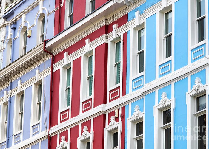 Notting Hill Greeting Card featuring the photograph Colourful Notting Hill Houses by Tim Gainey