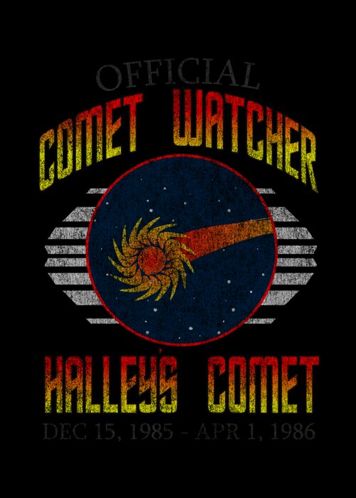 Funny Greeting Card featuring the digital art Comet Watcher Retro by Flippin Sweet Gear