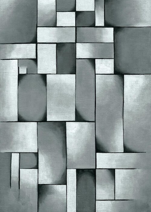 Compo Greeting Card featuring the painting Composition in Gray - 1919 by Theo van Doesburg