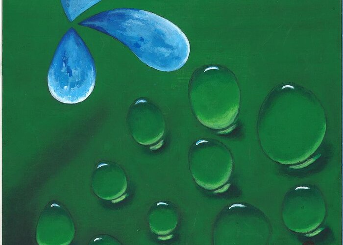 Raindrops Greeting Card featuring the painting Condensation by Esoteric Gardens KN