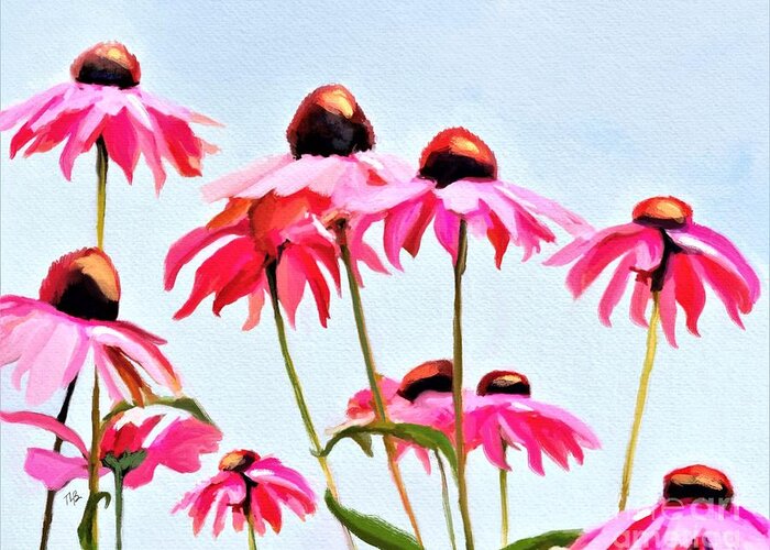 Bradley Greeting Card featuring the painting Coneflower Field by Tammy Lee Bradley
