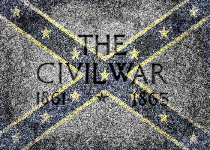 Confederate Civil War 1861 - 1865 Flag Greeting Card featuring the digital art Confederate Civil War 1861 - 1865 Flag by Randy Steele