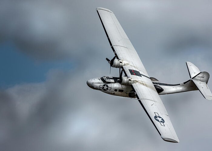 2019 Greeting Card featuring the photograph Consolidated PBY Catalina turning in flight by Scott Lyons
