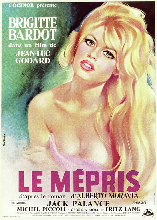 Allard Greeting Card featuring the mixed media ''Contempt'', 1963 - art by Georges Allard by Movie World Posters