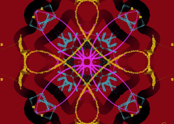 Abstract Greeting Card featuring the digital art Corazon De Cryptoc by The Dreamer's Outlet
