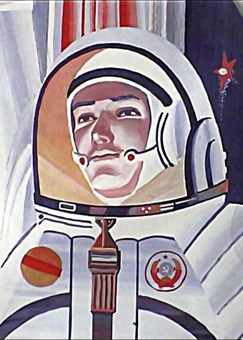Cosmonaut Greeting Card featuring the digital art Cosmonaut Inside Rocket by Long Shot