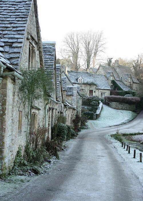 Frost Greeting Card featuring the photograph Cotswolds, Bibury winter by Kaoru Shimada