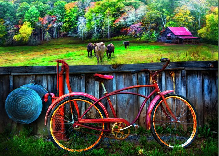 Barns Greeting Card featuring the photograph Country Rust Painting by Debra and Dave Vanderlaan