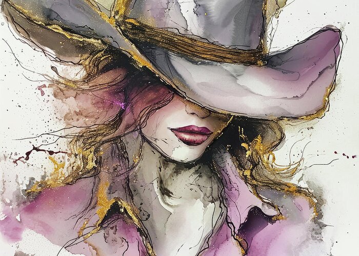 Cowgirl Greeting Card featuring the painting Cowgirl Sparkle by Tina LeCour