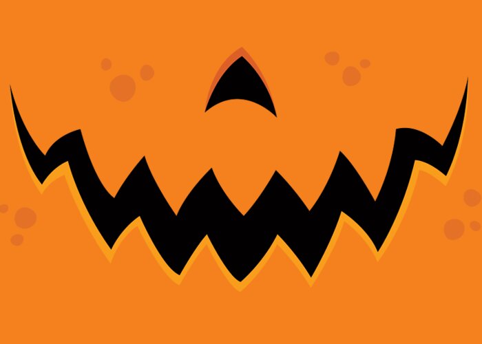 Pumpkin Greeting Card featuring the digital art Crazy Pumpkin Jack-O-Lantern Mouth by John Schwegel