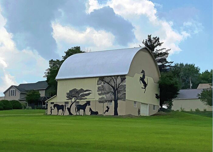 Farm Greeting Card featuring the photograph Creative Barn on Picturesque Farm by Roberta Byram