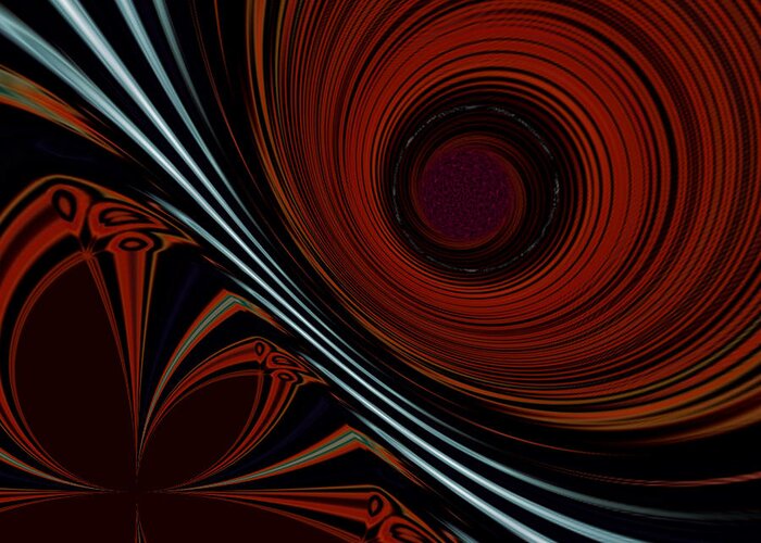 Crimson Greeting Card featuring the digital art Crimson Line by Designs By L