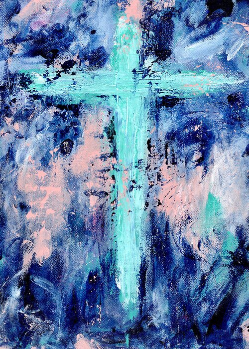 Christian Greeting Card featuring the painting Cross No.11 by Kume Bryant