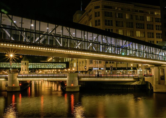Milwaukee River Greeting Card featuring the photograph Crossing the Milwaukee River by Deb Beausoleil