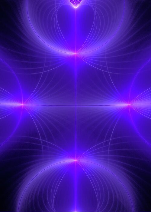Fractal Greeting Card featuring the digital art Crown Chakra #4 by Mary Ann Benoit