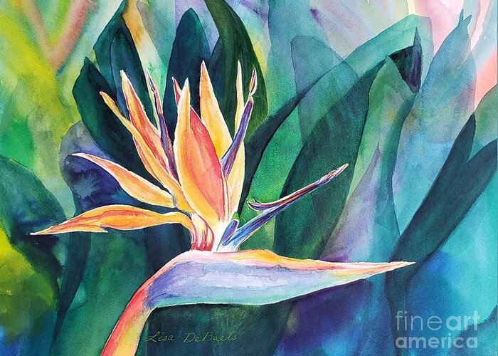 Tropical Greeting Card featuring the painting Crowning Glory by Lisa Debaets