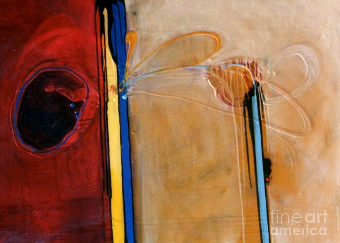 Abstract Greeting Card featuring the painting CRY Outgoing by Marlene Burns