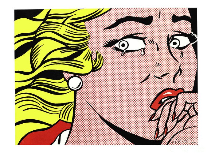 Roy Lichtenstein Greeting Card featuring the photograph Crying Girl by Doc Braham