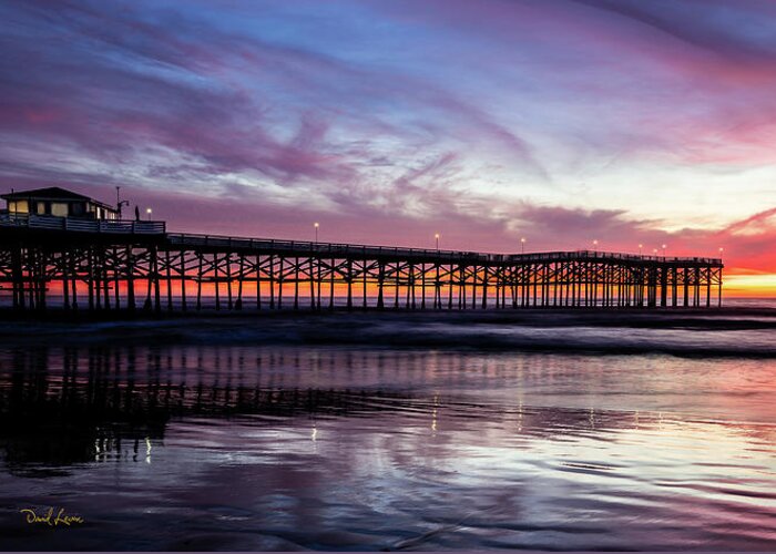 Architecture Greeting Card featuring the photograph Crystal Pier Sunset by David Levin