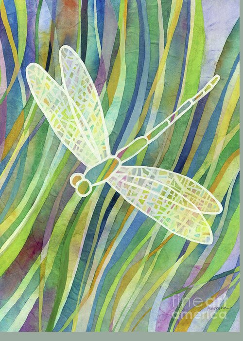 Dragonfly Greeting Card featuring the painting Crystal Wings 2 by Hailey E Herrera