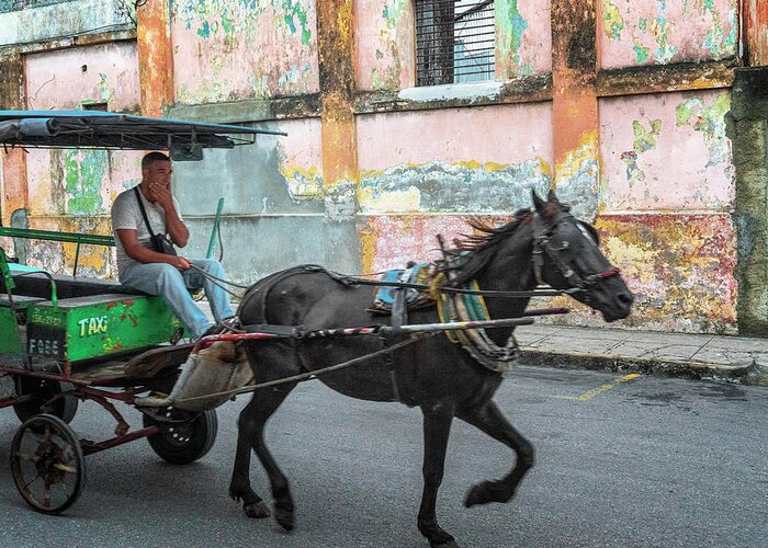 Havana Cuba Greeting Card featuring the photograph Cuban Taxi by Tom Singleton