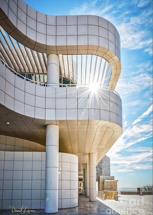 Brentwood Greeting Card featuring the photograph Curvilinear Lines of the Getty by David Levin