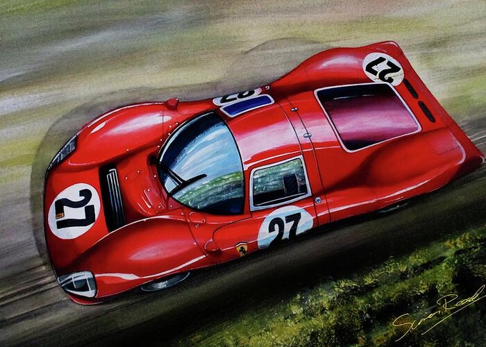 Ferrari Greeting Card featuring the painting Curvy Beauty by Simon Read