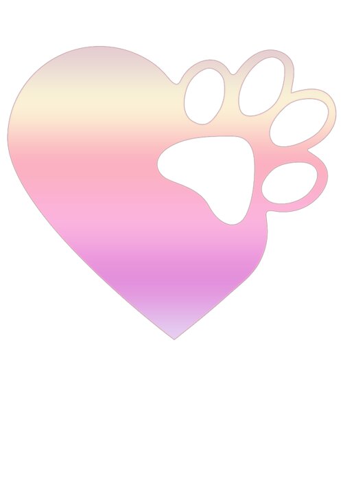 PAW PRINT HEART LADIES T SHIRT ANIMAL LOVER CAT DOG PETS CUTE DESIGN GIFT IDEA