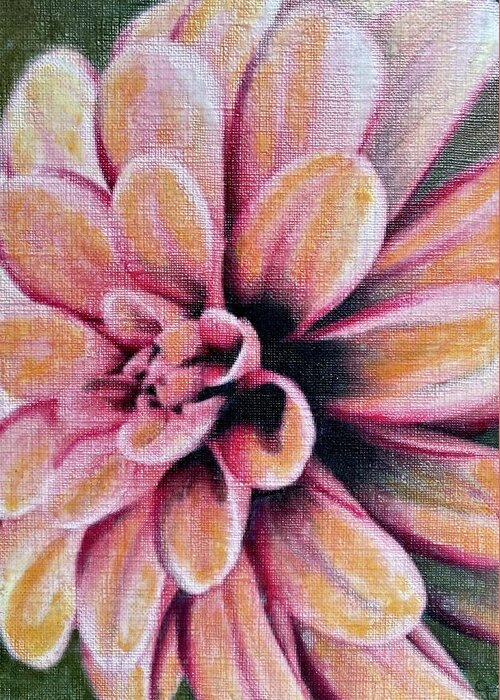 Dahlia Greeting Card featuring the painting Dahlia by Cara Frafjord