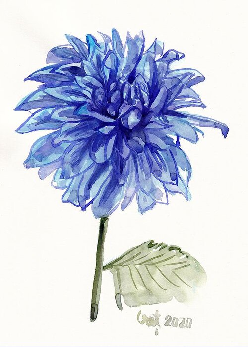 Dahlia Greeting Card featuring the painting Dahlia by George Cret