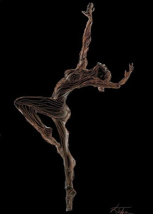  Greeting Card featuring the digital art Ballerina by Stefan Duncan