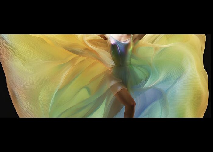 Dance Greeting Card featuring the digital art Dancer with wings by Kristen O'Sullivan