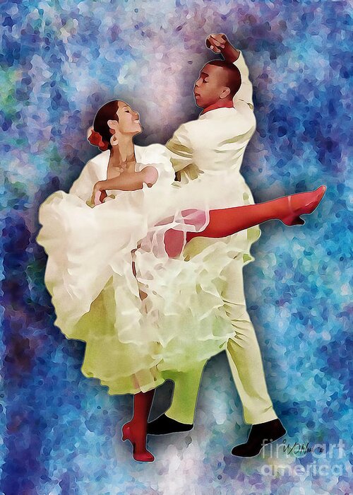 Portraits Greeting Card featuring the digital art Dancers In Love by Walter Neal