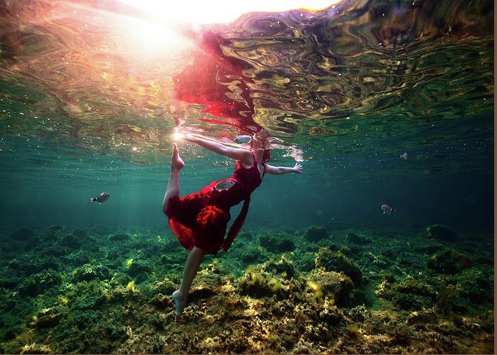 Underwater Greeting Card featuring the photograph Dancing II by Gemma Silvestre