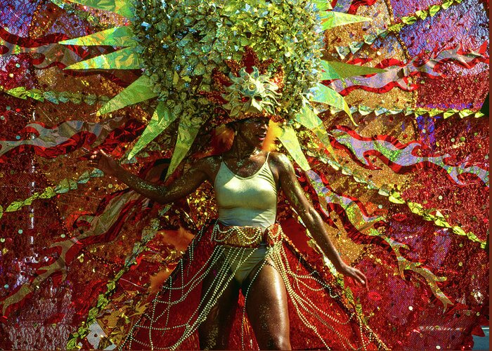 Trinidad Greeting Card featuring the photograph Sun Dance - Carnival, Trinidad and Tobago by Earth And Spirit