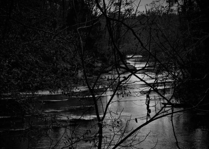 Dark Greeting Card featuring the photograph Dark Comes The Water by Ed Williams