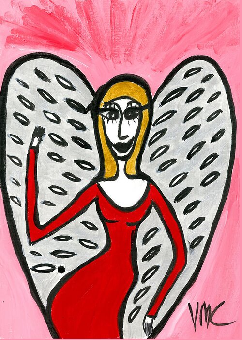 Angel Greeting Card featuring the painting Dassatrea Angel of Ascension by Victoria Mary Clarke