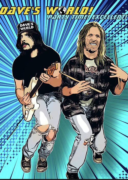 Dave Grohl Greeting Card featuring the digital art Daves World by Christina Rick