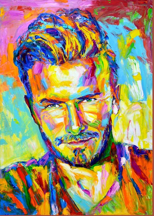 David Robert Joseph Beckham Greeting Card featuring the painting David Beckham by Iryna Kastsova