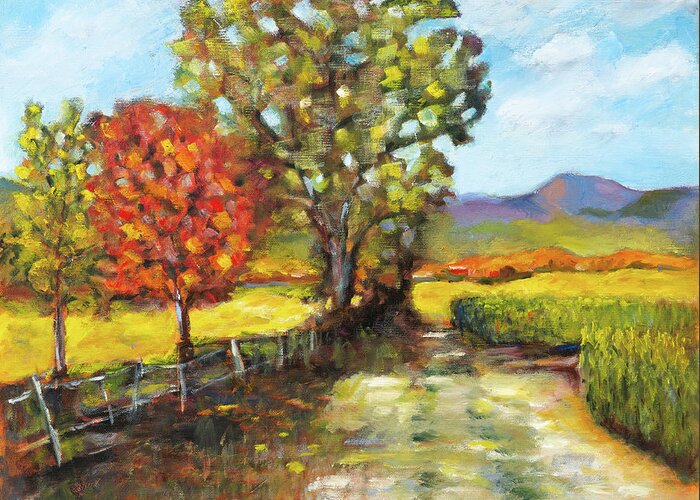 Corvallis Greeting Card featuring the painting Davis Family Farm by Mike Bergen