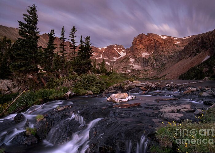 Indian Peaks Wilderness Greeting Card featuring the photograph Dawn at Lake Isabel by Keith Kapple