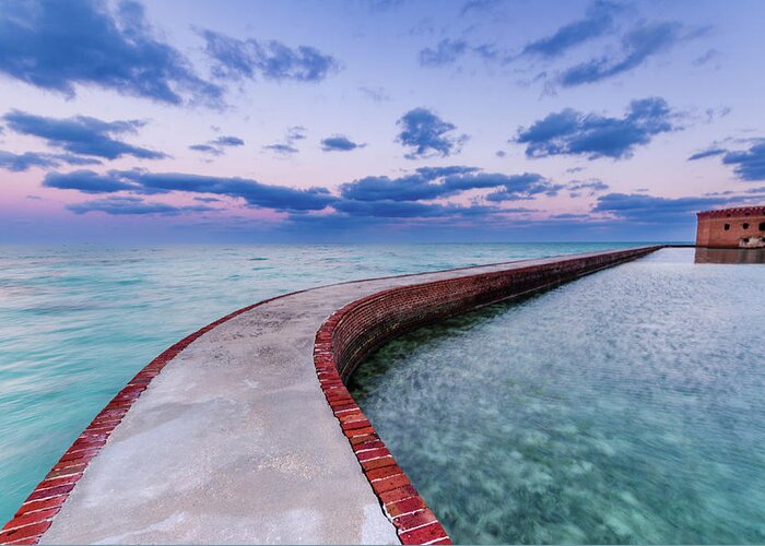 Adventure Greeting Card featuring the photograph Dawn over water trail - Dry Tortugas National Park by Sandra Foyt