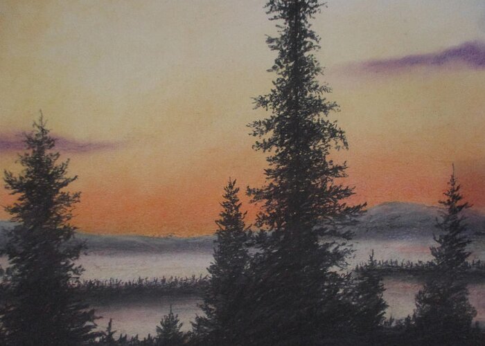 Sunset Greeting Card featuring the painting Dawn's Awakening by Jen Shearer