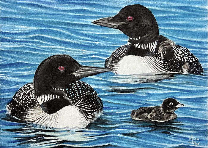 Loon Greeting Card featuring the painting Day Care by Mark Ray