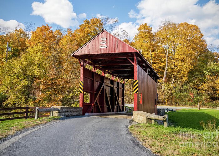 Day Bridge Greeting Card featuring the photograph Day Covered Bridge, View 2, Washington County, PA by Sturgeon Photography