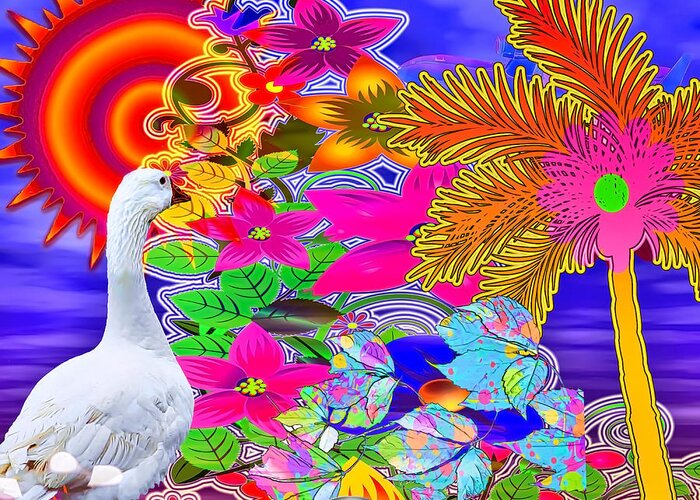 Duck Greeting Card featuring the digital art Day Tripper by Eleni Synodinou