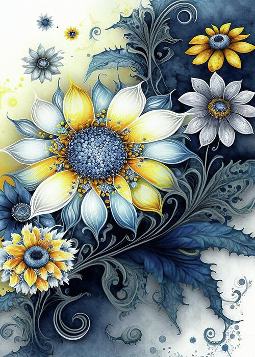 Daisy Flowers Greeting Card featuring the painting Delightful Daisies by Tina LeCour