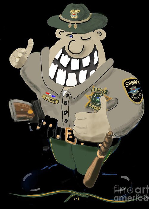 Police Greeting Card featuring the digital art Deputy Sheriff by Doug Gist