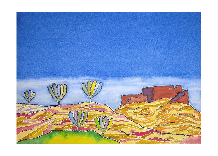 Watercolor Greeting Card featuring the painting Desert Spring by John Klobucher