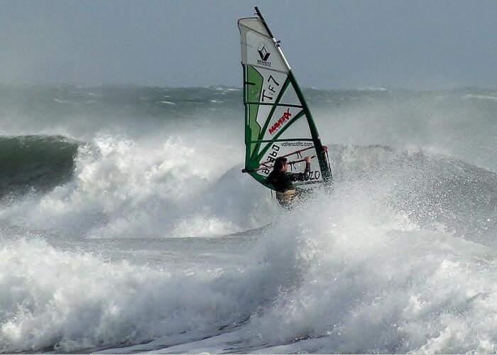 Windsurf Greeting Card featuring the photograph Diano Marina. Dicembre 2011 #1 by Marco Cattaruzzi